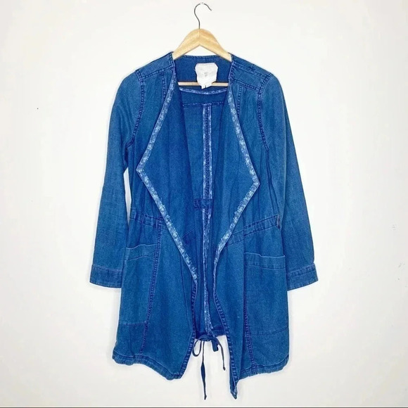 Anthropologie Hei Hei Denim Open Front Blazer Jacket Size XS - Picture 8 of 9